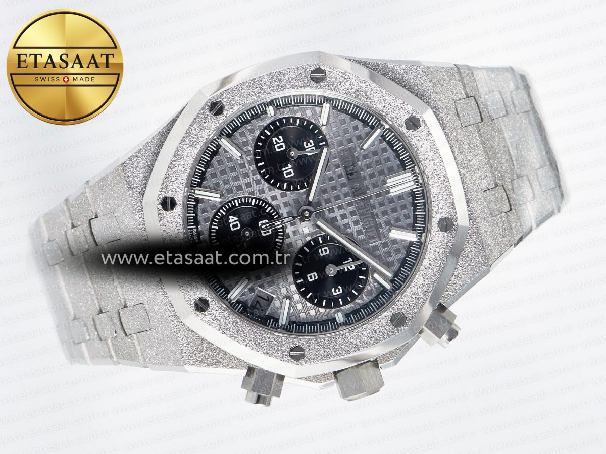 Audemars Piguet Royal Oak Chrono 26240 Frosted SS APSF 1:1 Best Edition Gray Dial on Bracelet SA4401 Super Clone - Görsel 8