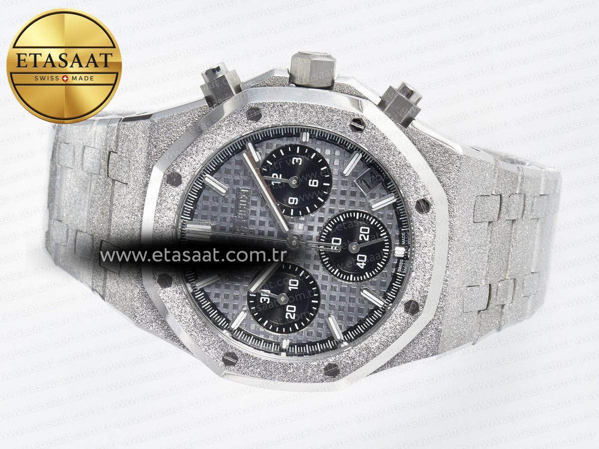 Audemars Piguet Royal Oak Chrono 26240 Frosted SS APSF 1:1 Best Edition Gray Dial on Bracelet SA4401 Super Clone - Görsel 9