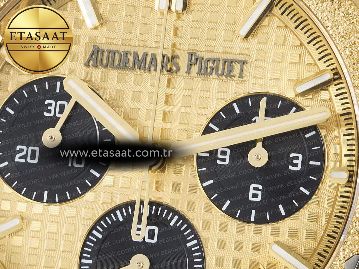 Audemars Piguet Royal Oak Chrono 26240 Frosted YG APSF 1:1 Best Edition YG Dial on Bracelet SA4401 Super Clone - Görsel 10