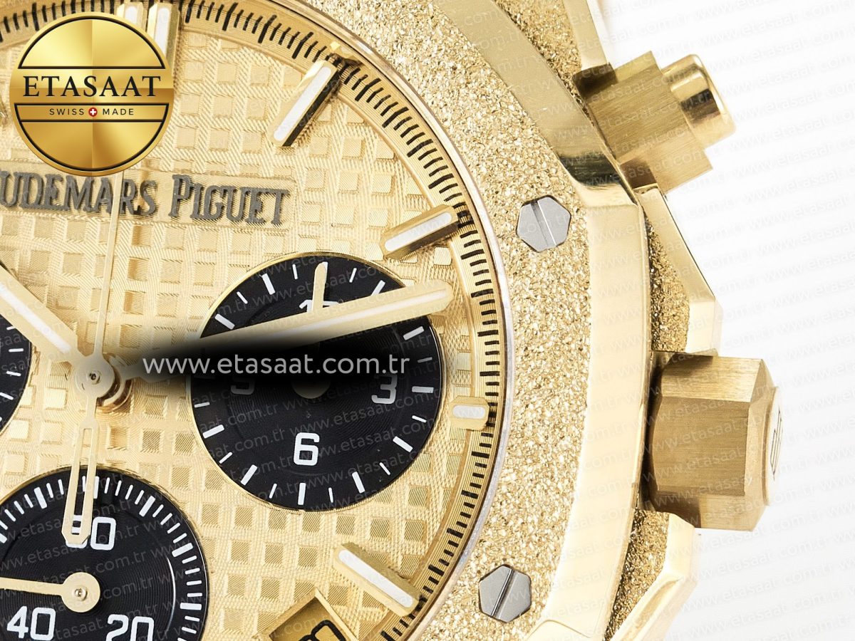 Audemars Piguet Royal Oak Chrono 26240 Frosted YG APSF 1:1 Best Edition YG Dial on Bracelet SA4401 Super Clone - Görsel 11