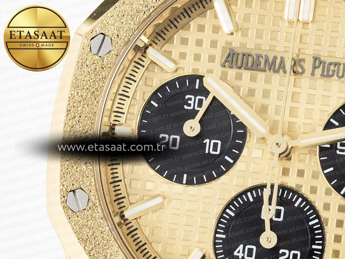 Audemars Piguet Royal Oak Chrono 26240 Frosted YG APSF 1:1 Best Edition YG Dial on Bracelet SA4401 Super Clone - Görsel 12