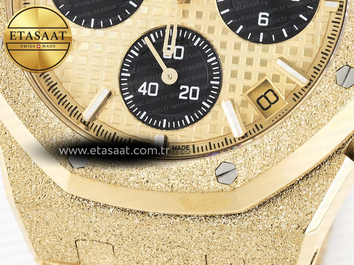 Audemars Piguet Royal Oak Chrono 26240 Frosted YG APSF 1:1 Best Edition YG Dial on Bracelet SA4401 Super Clone - Görsel 13