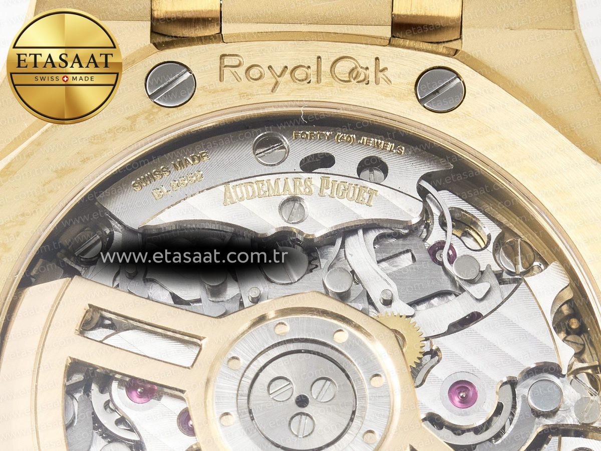 Audemars Piguet Royal Oak Chrono 26240 Frosted YG APSF 1:1 Best Edition YG Dial on Bracelet SA4401 Super Clone - Görsel 20