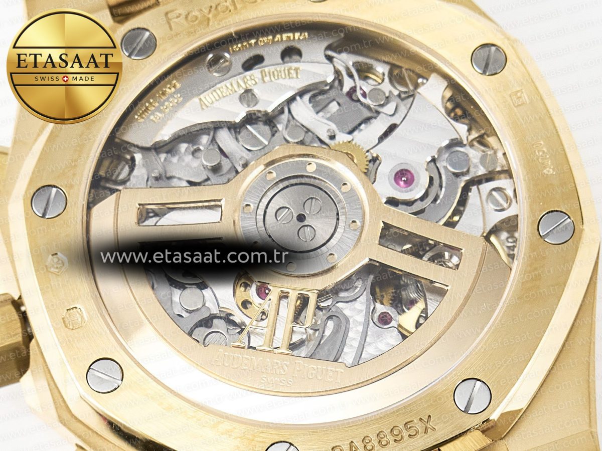 Audemars Piguet Royal Oak Chrono 26240 Frosted YG APSF 1:1 Best Edition YG Dial on Bracelet SA4401 Super Clone - Görsel 21