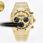 Audemars Piguet Royal Oak Kronograf 26240 Buzlu YG SA4401 Eta Saat - Görsel 3 - 1:1 Süper Klon Saat
