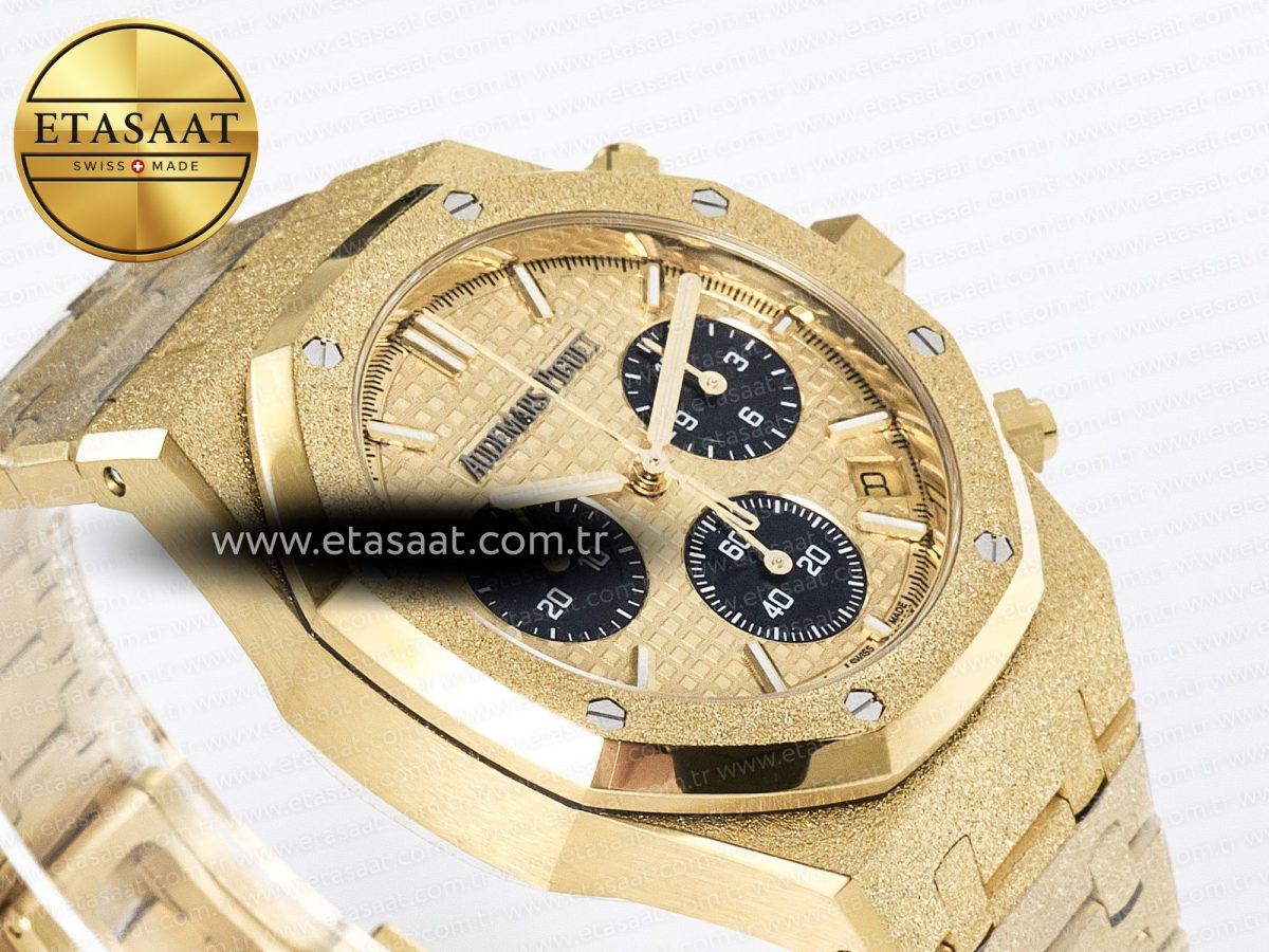 Audemars Piguet Royal Oak Chrono 26240 Frosted YG APSF 1:1 Best Edition YG Dial on Bracelet SA4401 Super Clone - Görsel 7