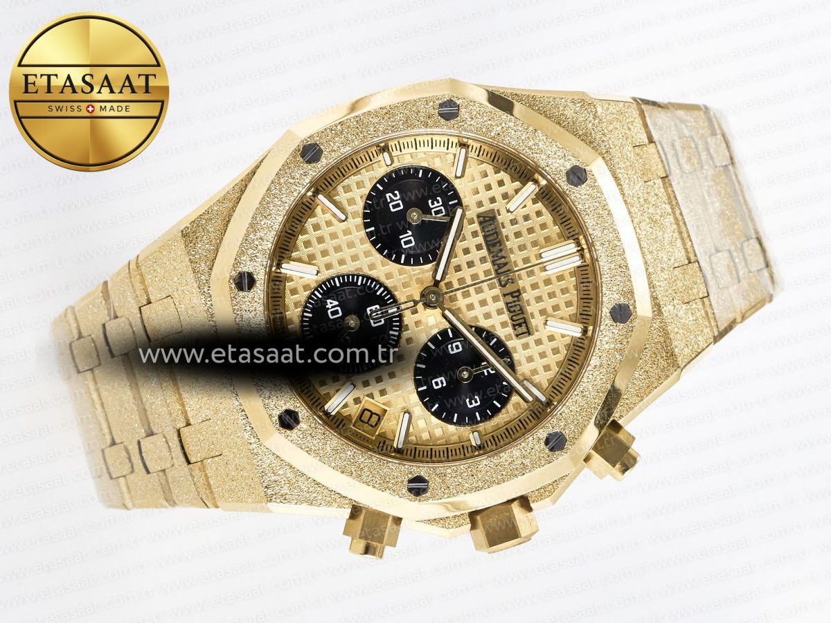 Audemars Piguet Royal Oak Chrono 26240 Frosted YG APSF 1:1 Best Edition YG Dial on Bracelet SA4401 Super Clone - Görsel 8