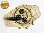 Audemars Piguet Royal Oak Chrono 26240 Frosted YG APSF 1:1 Best Edition YG Dial on Bracelet SA4401 Super Clone - Görsel 8