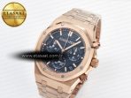 Audemars Piguet Royal Oak Chrono 26240 RG APSF 1:1 Best Edition Blue Dial on RG Bracelet SA4401 Super Clone