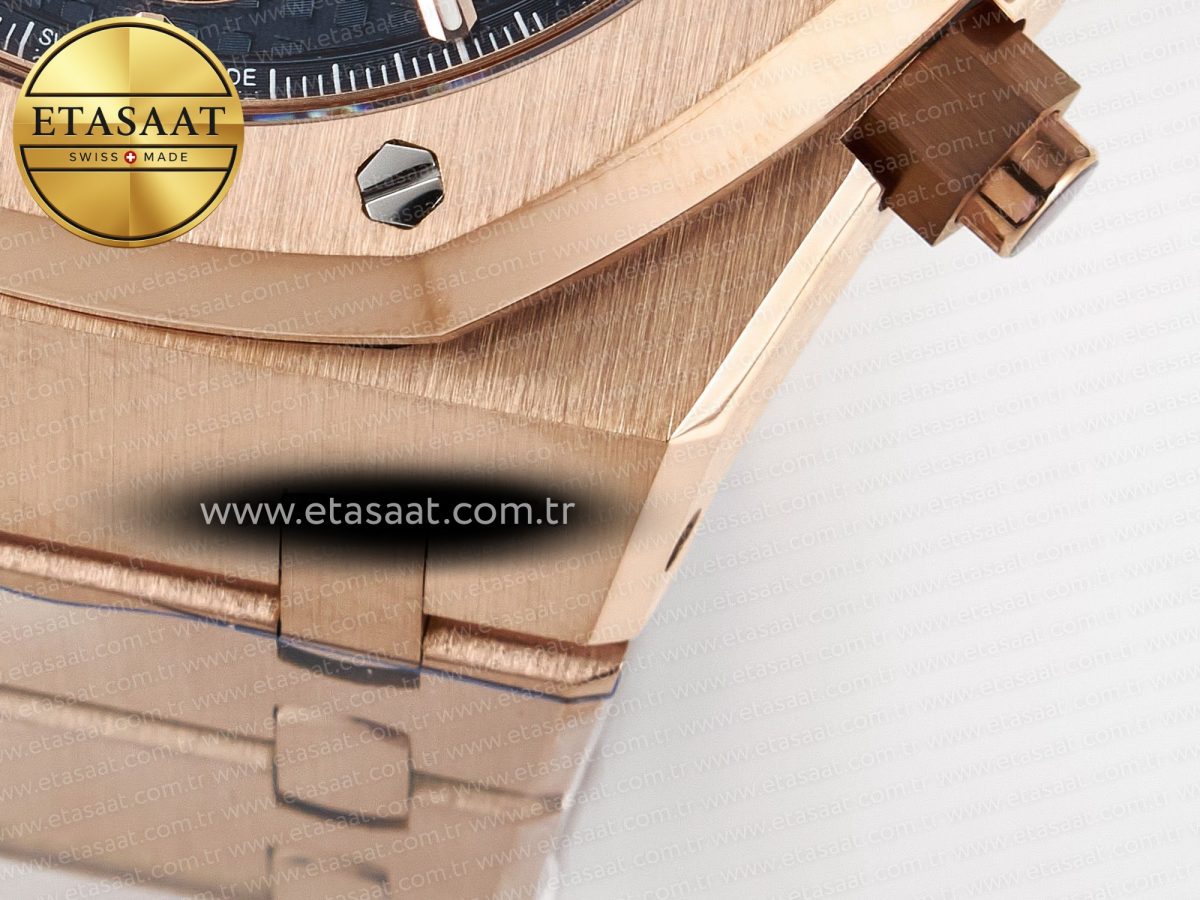 Audemars Piguet Royal Oak Chrono 26240 RG APSF 1:1 Best Edition Blue Dial on RG Bracelet SA4401 Super Clone - Görsel 14