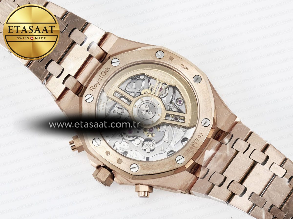 Audemars Piguet Royal Oak Chrono 26240 RG APSF 1:1 Best Edition Blue Dial on RG Bracelet SA4401 Super Clone - Görsel 18