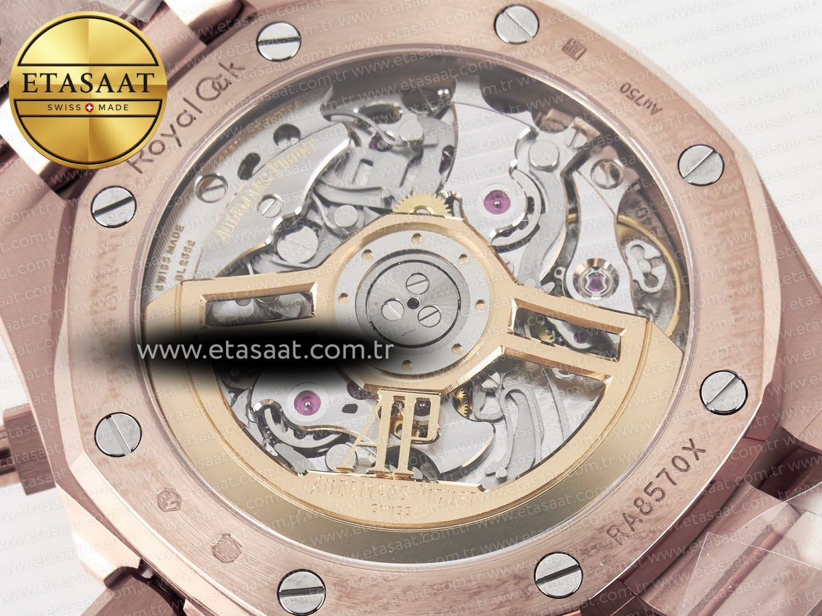 Audemars Piguet Royal Oak Chrono 26240 RG APSF 1:1 Best Edition Blue Dial on RG Bracelet SA4401 Super Clone - Görsel 19