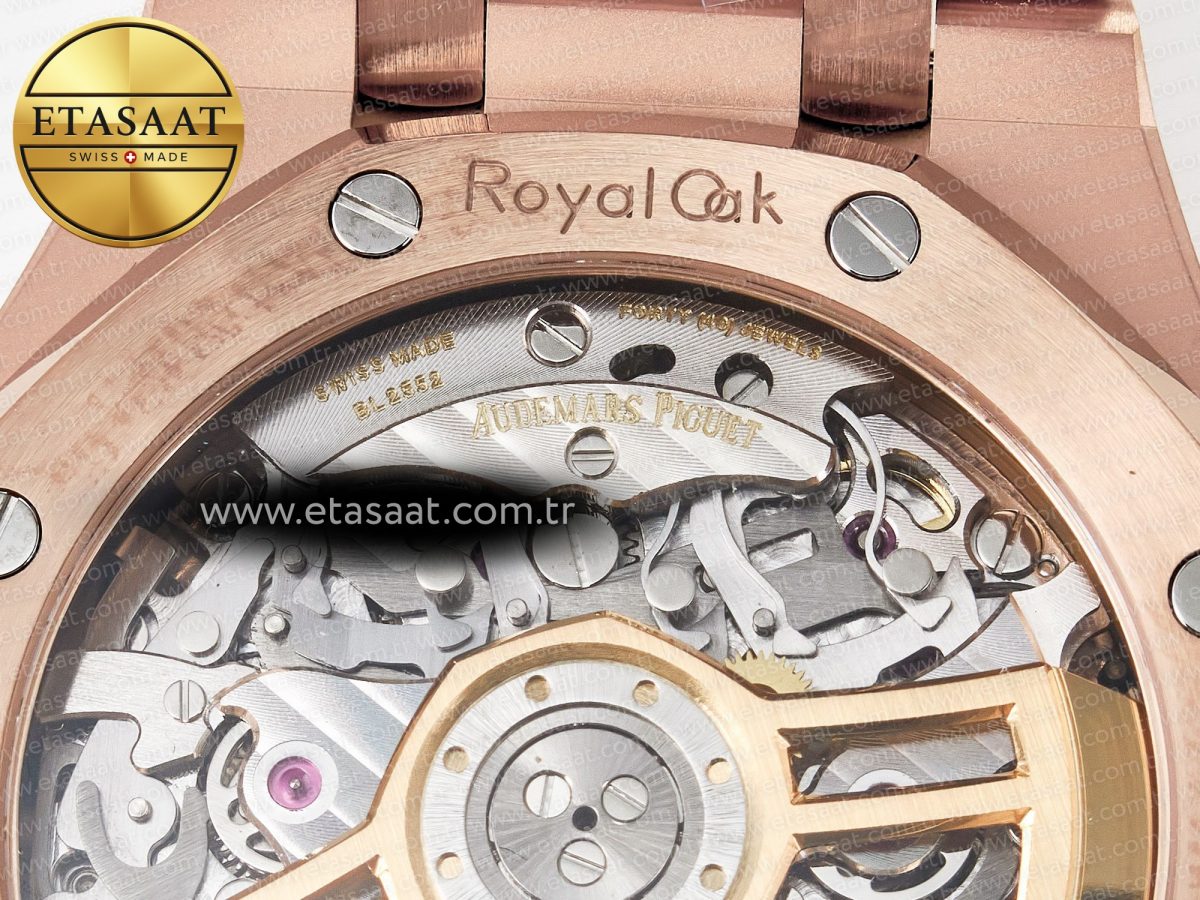 Audemars Piguet Royal Oak Chrono 26240 RG APSF 1:1 Best Edition Blue Dial on RG Bracelet SA4401 Super Clone - Görsel 20