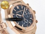 Audemars Piguet Royal Oak Chrono 26240 RG APSF 1:1 Best Edition Blue Dial on RG Bracelet SA4401 Super Clone - Görsel 5