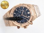Audemars Piguet Royal Oak Chrono 26240 RG APSF 1:1 Best Edition Blue Dial on RG Bracelet SA4401 Super Clone - Görsel 8
