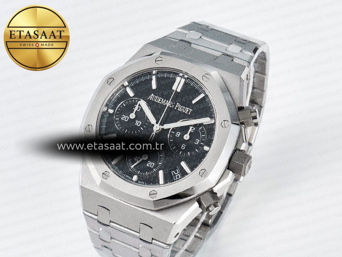Audemars Piguet Royal Oak Chrono 26240 SS APSF 1:1 Best Edition Black Dial on SS Bracelet SA4401 Super Clone - Görsel 2