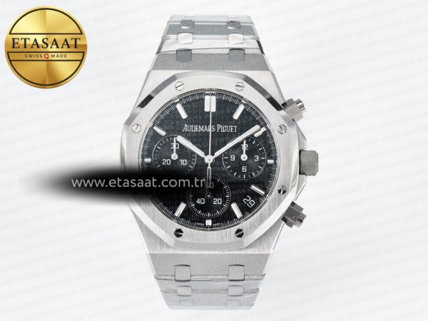 Audemars Piguet Royal Oak Kronograf 26240 APSF Siyah SA4401 Eta Saat - 1:1 Süper Klon Replika Saat