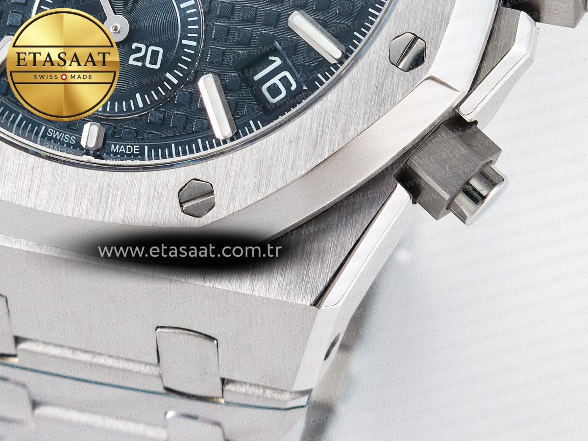 Audemars Piguet Royal Oak Chrono 26240 SS APSF 1:1 Best Edition Blue Dial on SS Bracelet SA4401 Super Clone - Görsel 14