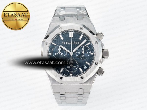 Audemars Piguet Royal Oak Kronograf 26240 APSF Mavi SA4401 Eta Saat - 1:1 Süper Klon Replika Saat