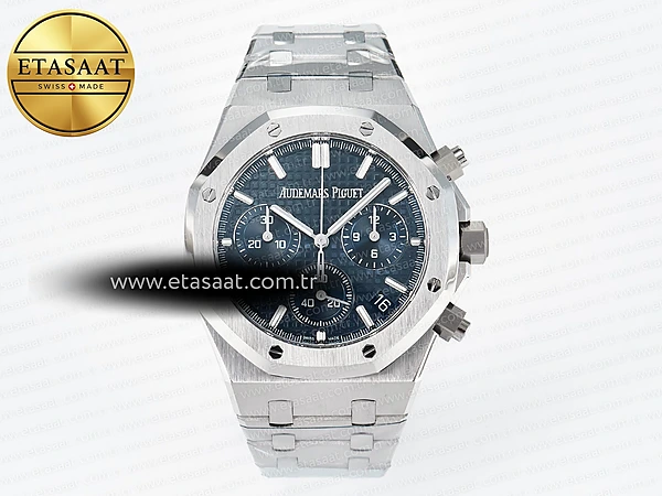 Audemars Piguet Royal Oak Kronograf 26240 APSF Mavi SA4401 Eta Saat - 1:1 Süper Klon Replika Saat