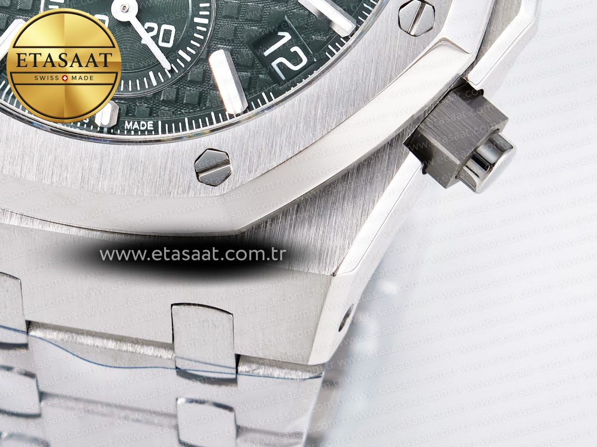 Audemars Piguet Royal Oak Chrono 26240 SS APSF 1:1 Best Edition Green Dial on SS Bracelet SA4401 Super Clone - Görsel 14