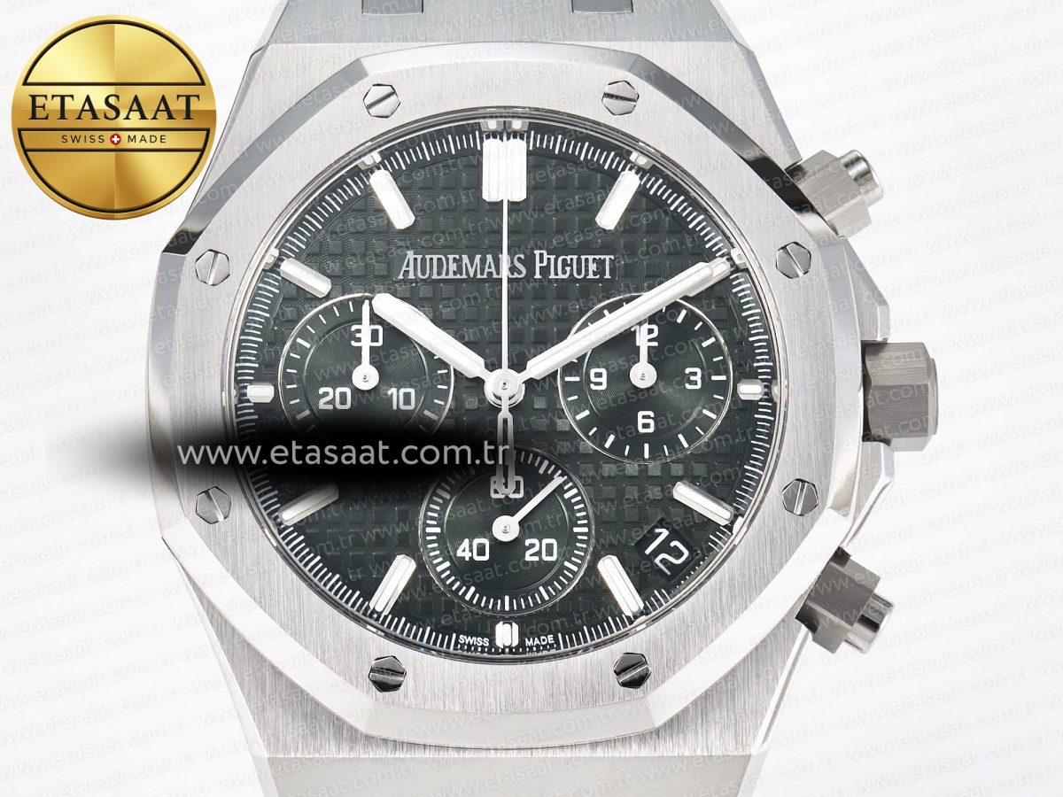 Audemars Piguet Royal Oak Chrono 26240 SS APSF 1:1 Best Edition Green Dial on SS Bracelet SA4401 Super Clone - Görsel 4