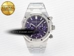 Audemars Piguet Royal Oak Chrono 26240 SS APSF 1:1 Best Edition Purple Dial on SS Bracelet SA4401 Super Clone - Görsel 3