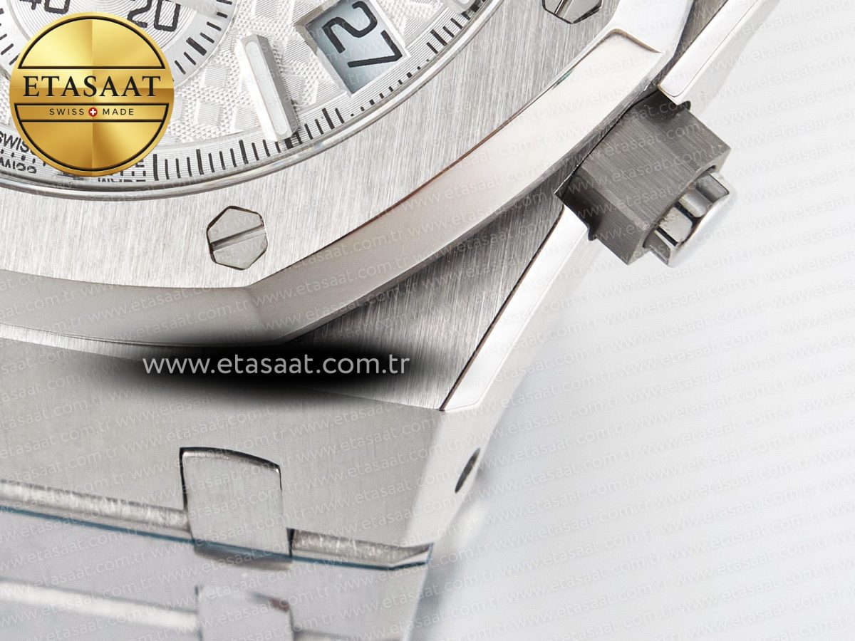 Audemars Piguet Royal Oak Chrono 26240 SS APSF 1:1 Best Edition Silver Dial on SS Bracelet SA4401 Super Clone - Görsel 14