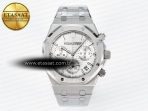 Audemars Piguet Royal Oak Chrono 26240 SS APSF 1:1 Best Edition Silver Dial on SS Bracelet SA4401 Super Clone - Görsel 3