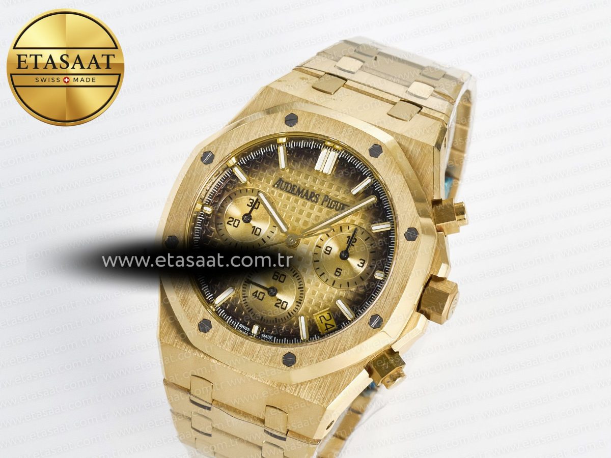 Audemars Piguet Royal Oak Chrono 26240 YG APSF 1:1 Best Edition YG Dial on YG Bracelet SA4401 - Görsel 1