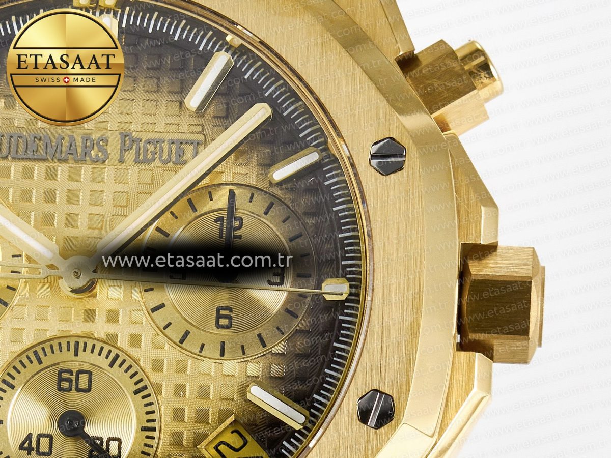 Audemars Piguet Royal Oak Chrono 26240 YG APSF 1:1 Best Edition YG Dial on YG Bracelet SA4401 - Görsel 11