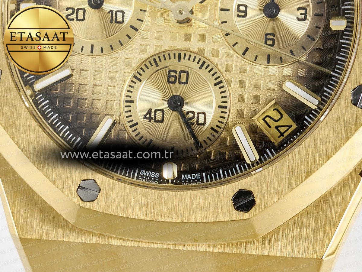 Audemars Piguet Royal Oak Chrono 26240 YG APSF 1:1 Best Edition YG Dial on YG Bracelet SA4401 - Görsel 12
