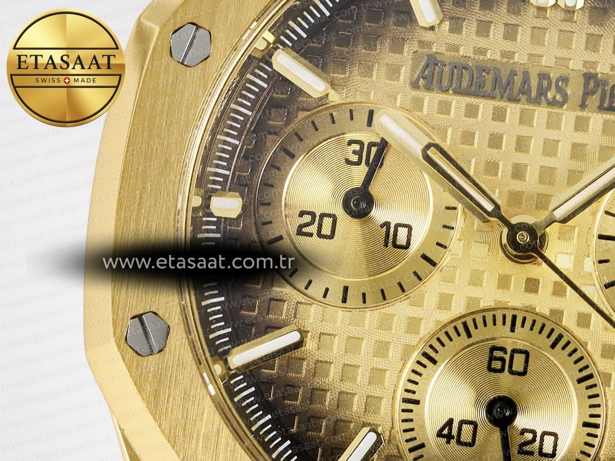 Audemars Piguet Royal Oak Chrono 26240 YG APSF 1:1 Best Edition YG Dial on YG Bracelet SA4401 - Görsel 13