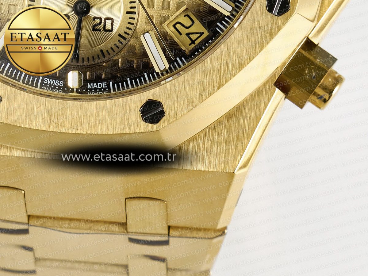 Audemars Piguet Royal Oak Chrono 26240 YG APSF 1:1 Best Edition YG Dial on YG Bracelet SA4401 - Görsel 14