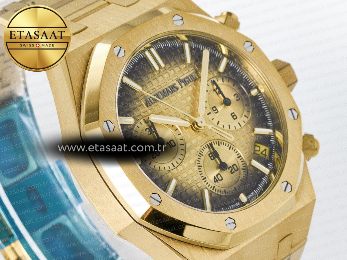 Audemars Piguet Royal Oak Chrono 26240 YG APSF 1:1 Best Edition YG Dial on YG Bracelet SA4401 - Görsel 5