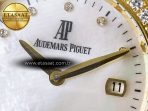 Audemars Piguet Royal Oak Ladies 33mm YG DRF Best Edition MOP Dial Diamonds Bezel on White Rubber Strap ETA Quartz - Görsel 10