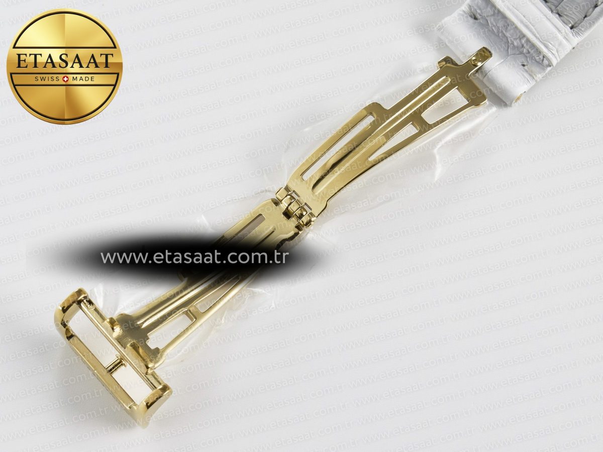 Audemars Piguet Royal Oak Ladies 33mm YG DRF Best Edition MOP Dial Diamonds Bezel on White Rubber Strap ETA Quartz - Görsel 18