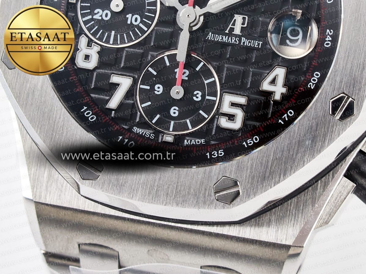 Audemars Piguet Royal Oak Offshore 42mm Black Themes Best Edition Black Dial on SS Bracelet A7750 - Görsel 14