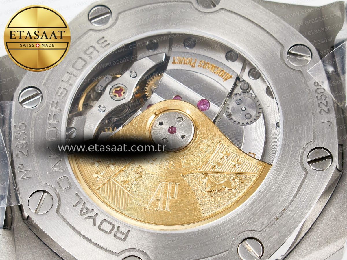 Audemars Piguet Royal Oak Offshore 42mm Black Themes Best Edition Black Dial on SS Bracelet A7750 - Görsel 20