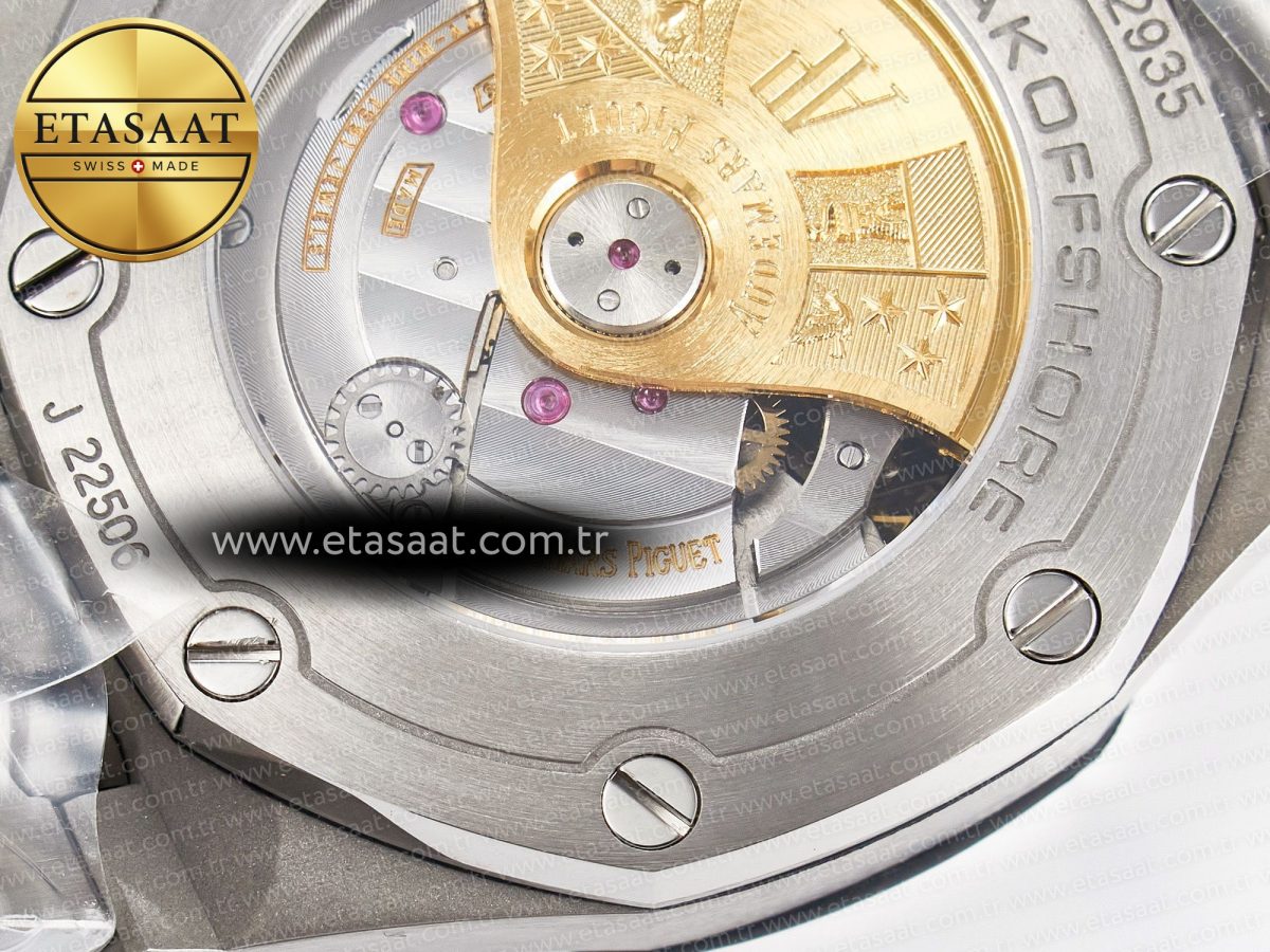 Audemars Piguet Royal Oak Offshore 42mm Black Themes Best Edition Black Dial on SS Bracelet A7750 - Görsel 22