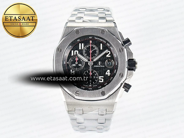Audemars Piguet Royal Oak Offshore 42mm Siyah A7750 Eta Saat - 1:1 Süper Klon Replika Saat