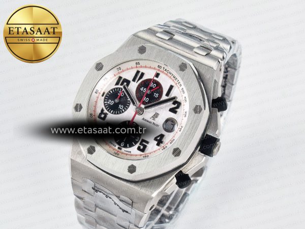 Audemars Piguet Royal Oak Offshore 42mm Panda SS TKF Best Edition White/Black Dial on SS Bracelet A7750