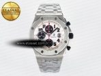 Audemars Piguet Royal Oak Offshore 42mm Panda SS TKF Best Edition White/Black Dial on SS Bracelet A7750 - Görsel 3