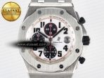 Audemars Piguet Royal Oak Offshore 42mm Panda SS TKF Best Edition White/Black Dial on SS Bracelet A7750 - Görsel 4
