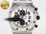 Audemars Piguet Royal Oak Offshore 42mm Panda SS TKF Best Edition White/Black Dial on SS Bracelet A7750 - Görsel 4