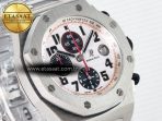 Audemars Piguet Royal Oak Offshore 42mm Panda SS TKF Best Edition White/Black Dial on SS Bracelet A7750 - Görsel 5