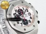 Audemars Piguet Royal Oak Offshore 42mm Panda SS TKF Best Edition White/Black Dial on SS Bracelet A7750 - Görsel 5