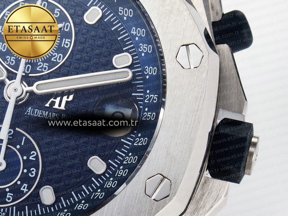 Audemars Piguet Royal Oak Offshore 42mm Re-edition SS TKF Best Edition Blue Dial on SS Bracelet A7750 - Görsel 12