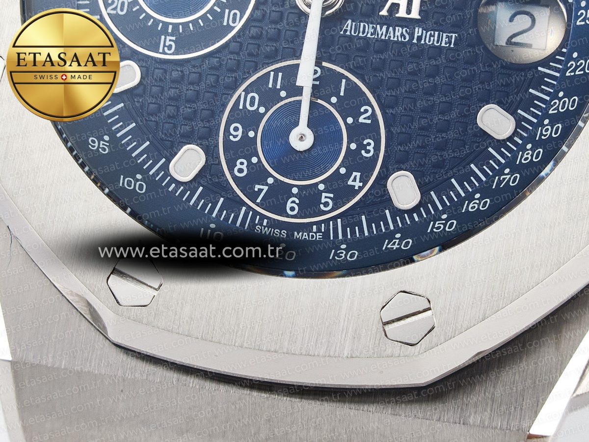 Audemars Piguet Royal Oak Offshore 42mm Re-edition SS TKF Best Edition Blue Dial on SS Bracelet A7750 - Görsel 13