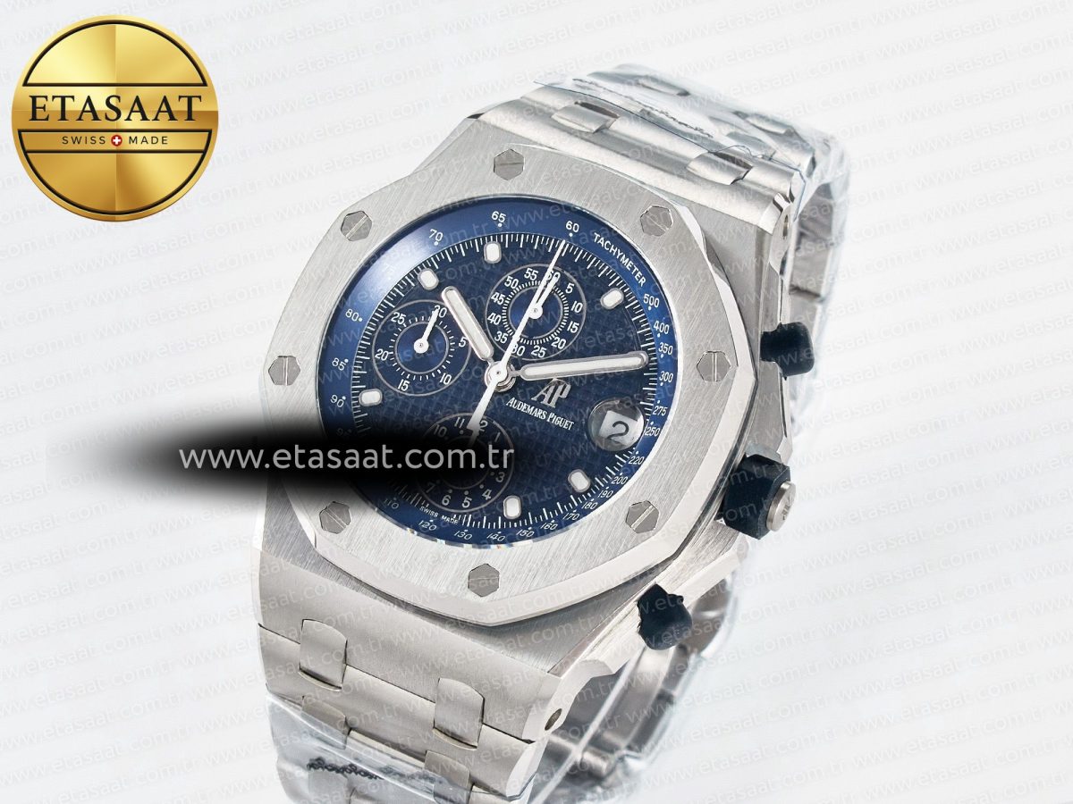 Audemars Piguet Royal Oak Offshore 42mm Re-edition SS TKF Best Edition Blue Dial on SS Bracelet A7750 - Görsel 2